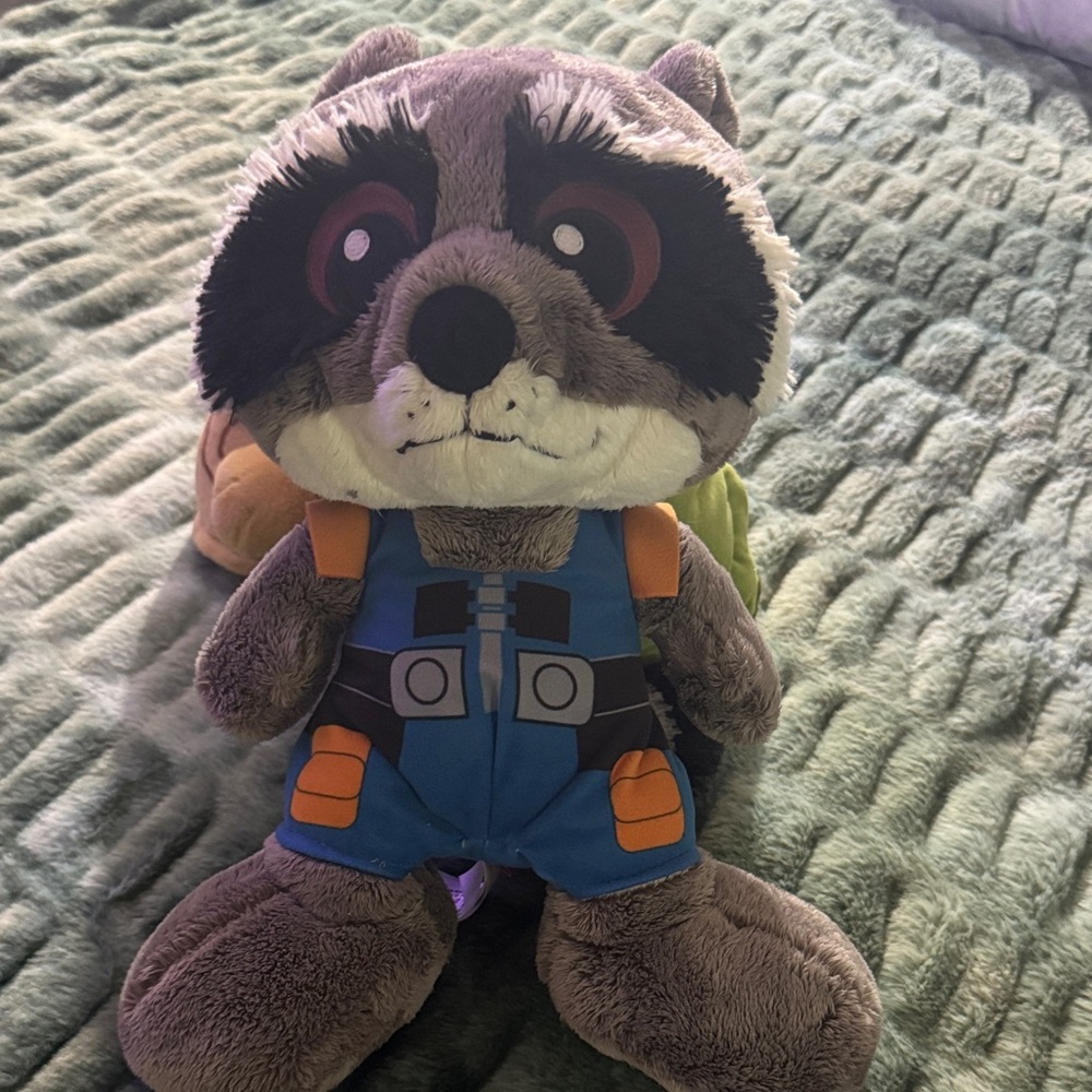 Disney Rocket Raccoon Plush Toy in Gray, Black, Blue and Orange